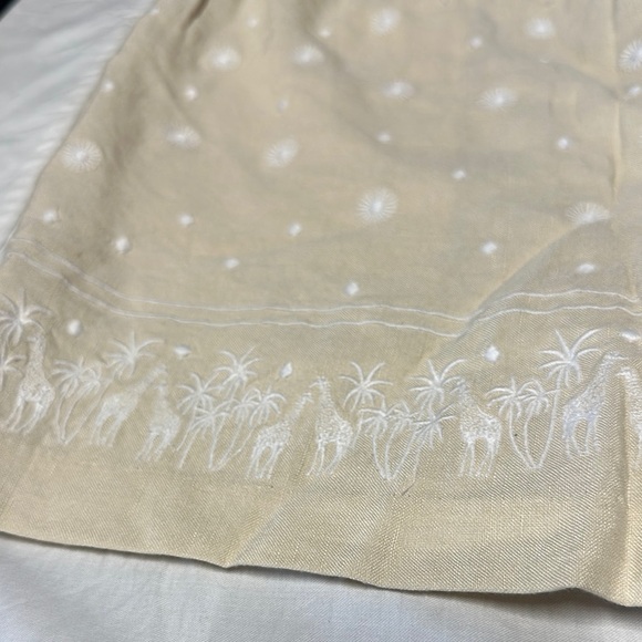 LOFT High Waist Tan and White Shorts with Drawstring - Picture 4 of 8